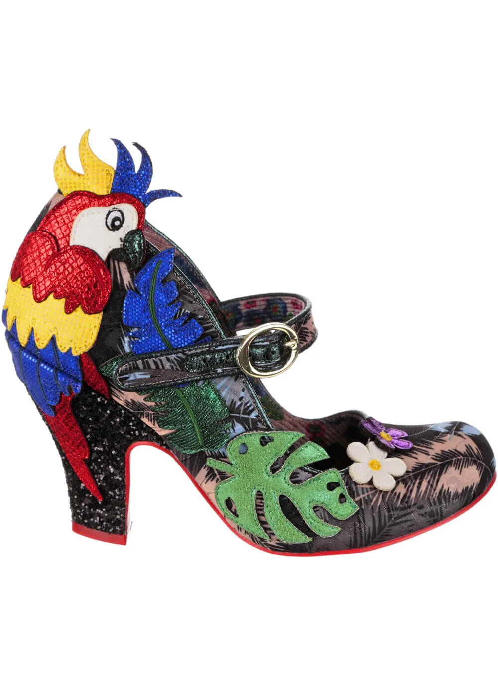 Irregular Choice Parrot Paradise 50's Pumps Black