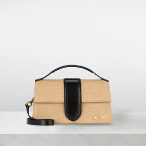 JACQUEMUS Le Grand Bambino Canvas Crossbody Bag - IvoryBlack