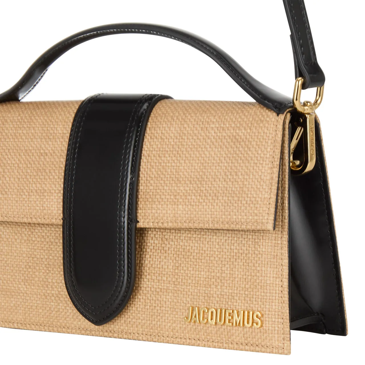 JACQUEMUS Le Grand Bambino Canvas Crossbody Bag - IvoryBlack