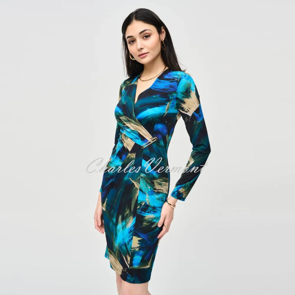 Joseph Ribkoff Abstract Print Wrap Dress - Style 243072