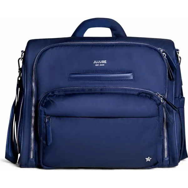 JuJuBe Satchel 14-Compartment Diaper Bag, Navy