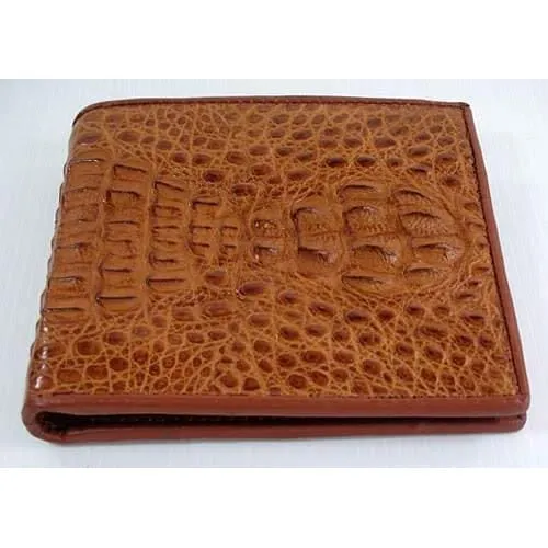 Light Brown Genuine Hornback Crocodile Wallet