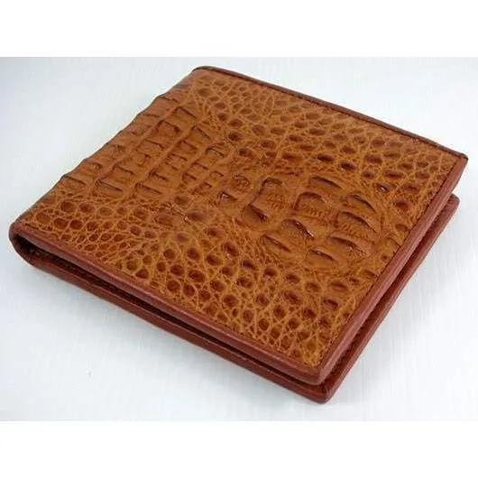 Light Brown Genuine Hornback Crocodile Wallet