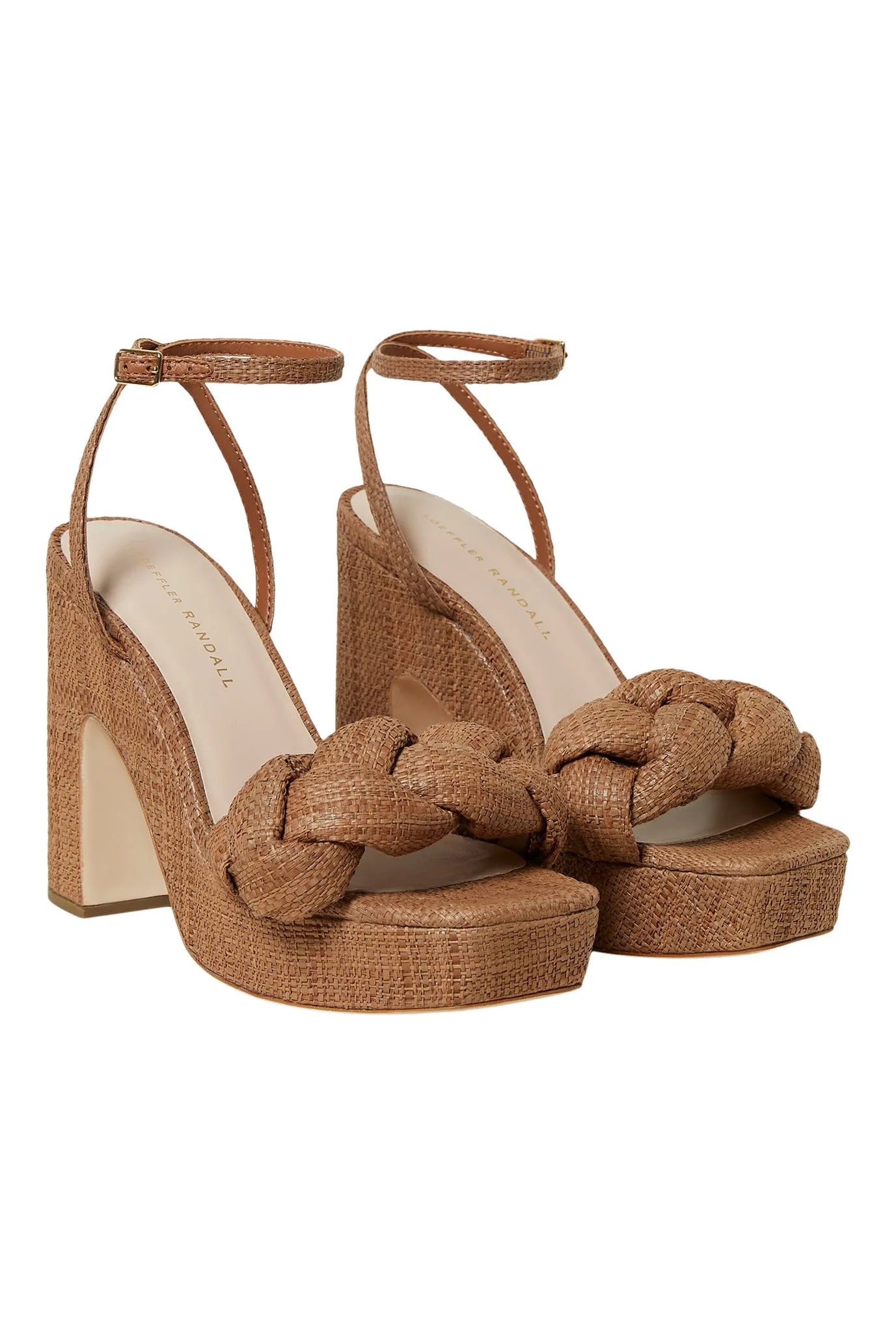 Loeffler Randall Fae Braided Platform Sandal in Brown