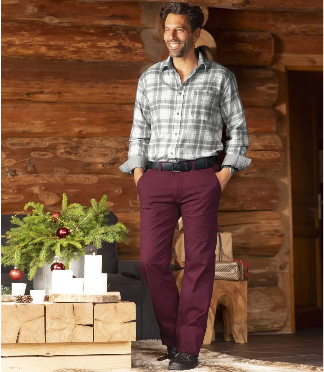 Men's Burgundy Chinos