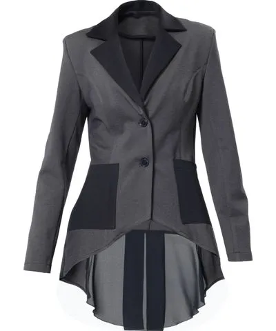 Metamorphoza Women's Asymmetric Blazer With Chiffon At The Back