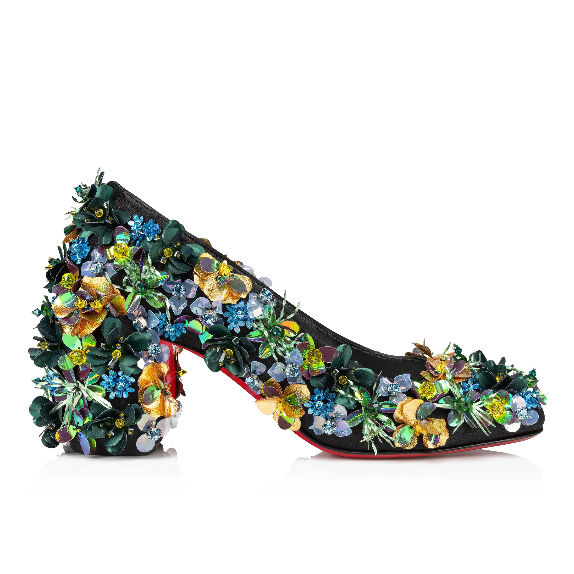 Minny Tropica 70 mm Pumps - Embroidered crepe satin - Black - Women