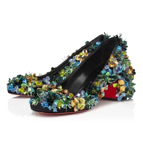 Minny Tropica 70 mm Pumps - Embroidered crepe satin - Black - Women