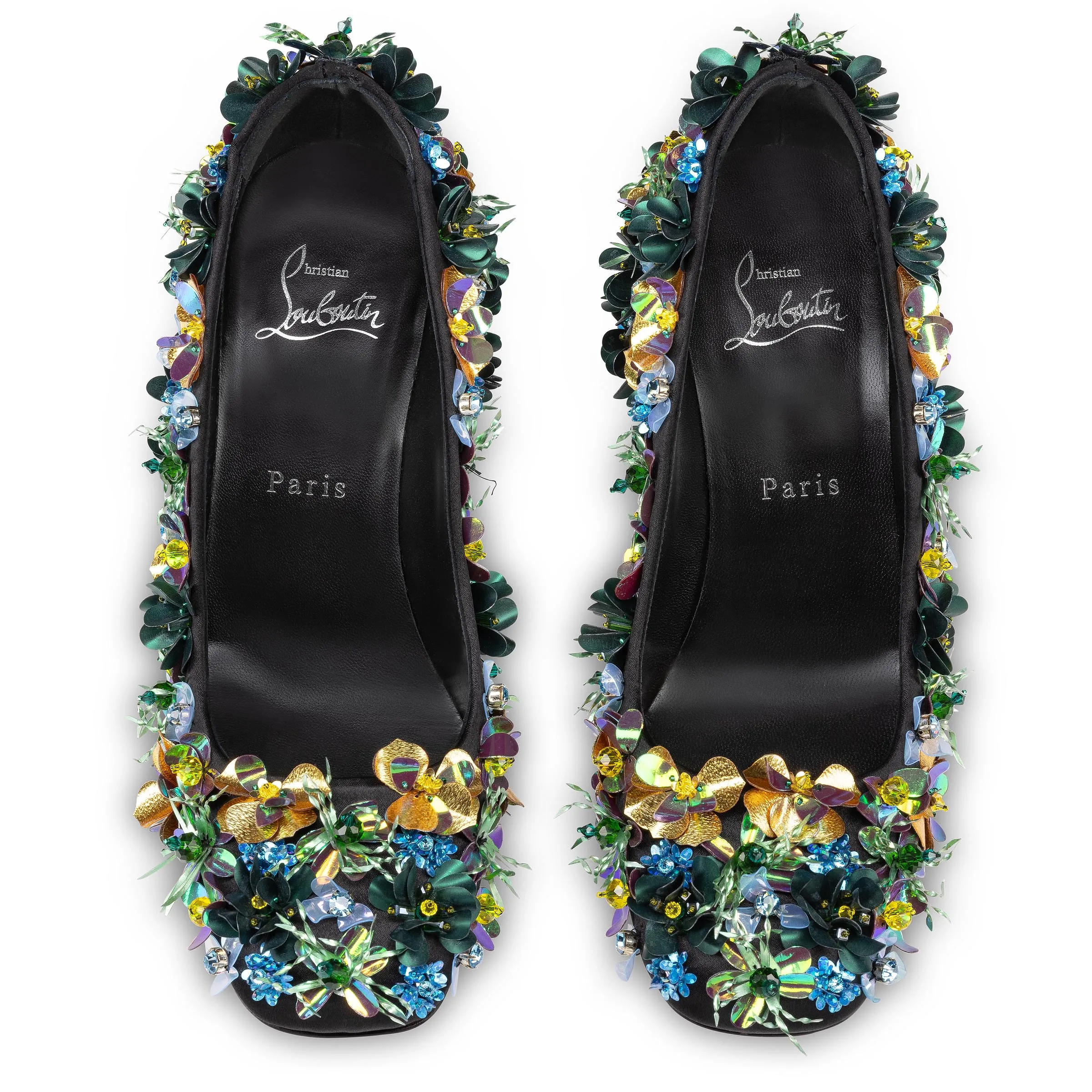 Minny Tropica 70 mm Pumps - Embroidered crepe satin - Black - Women