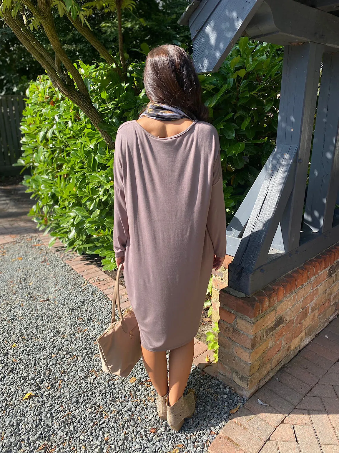 Mocha Tilletts T-Shirt Dress Long Sleeve