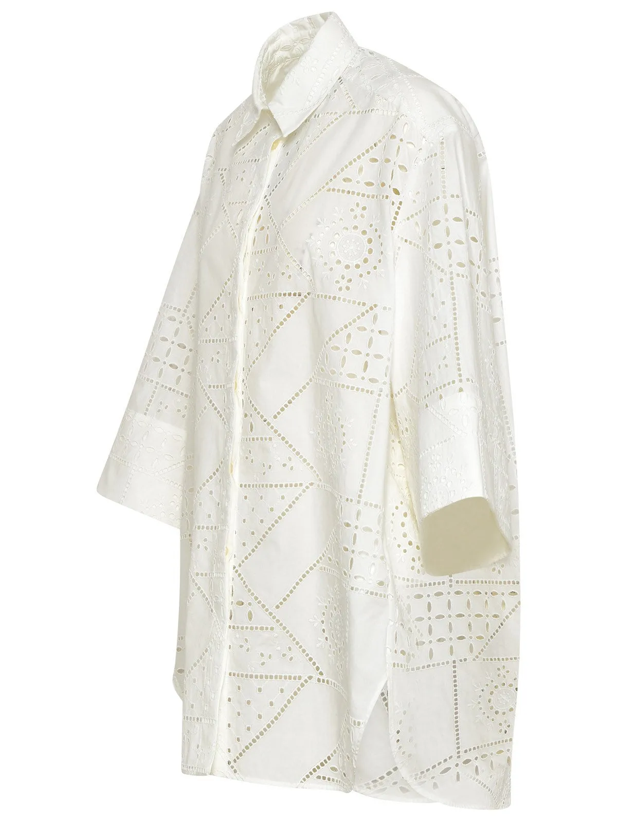 MSGM Oversized Embroidery Shirt Dress