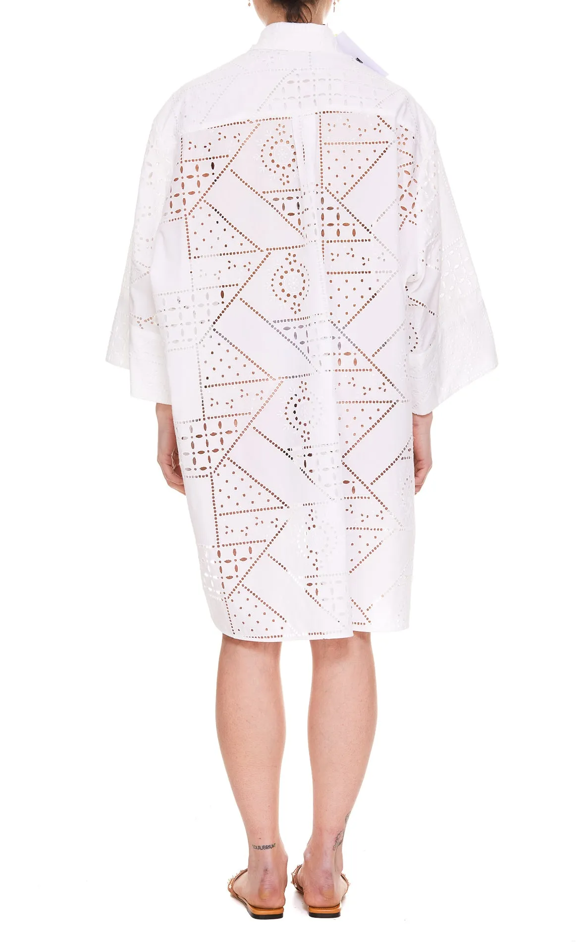 MSGM Oversized Embroidery Shirt Dress