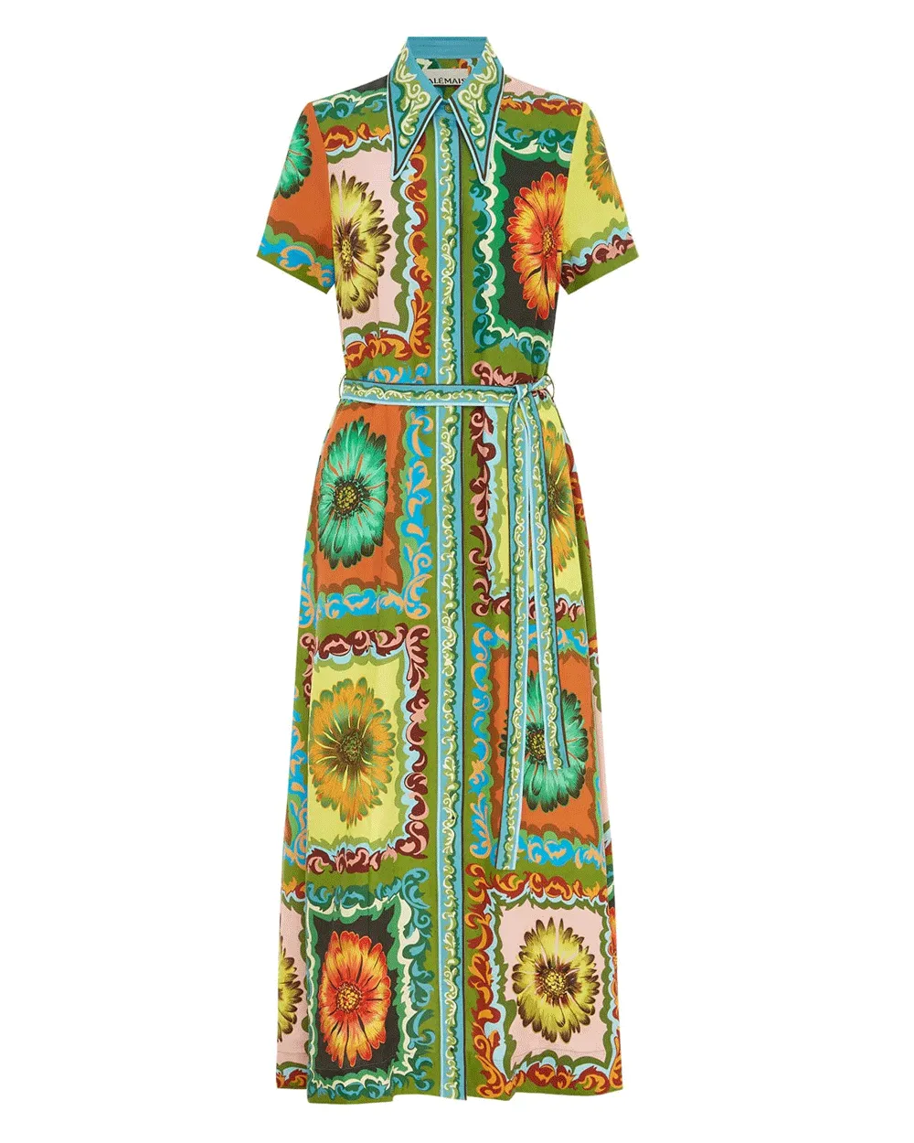 Multicolor Disco Daisy Shirt Dress