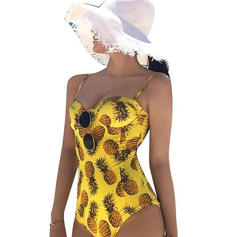 Nylon Push up one Piece Leopard Print High Leg Thong Women Swimsuit