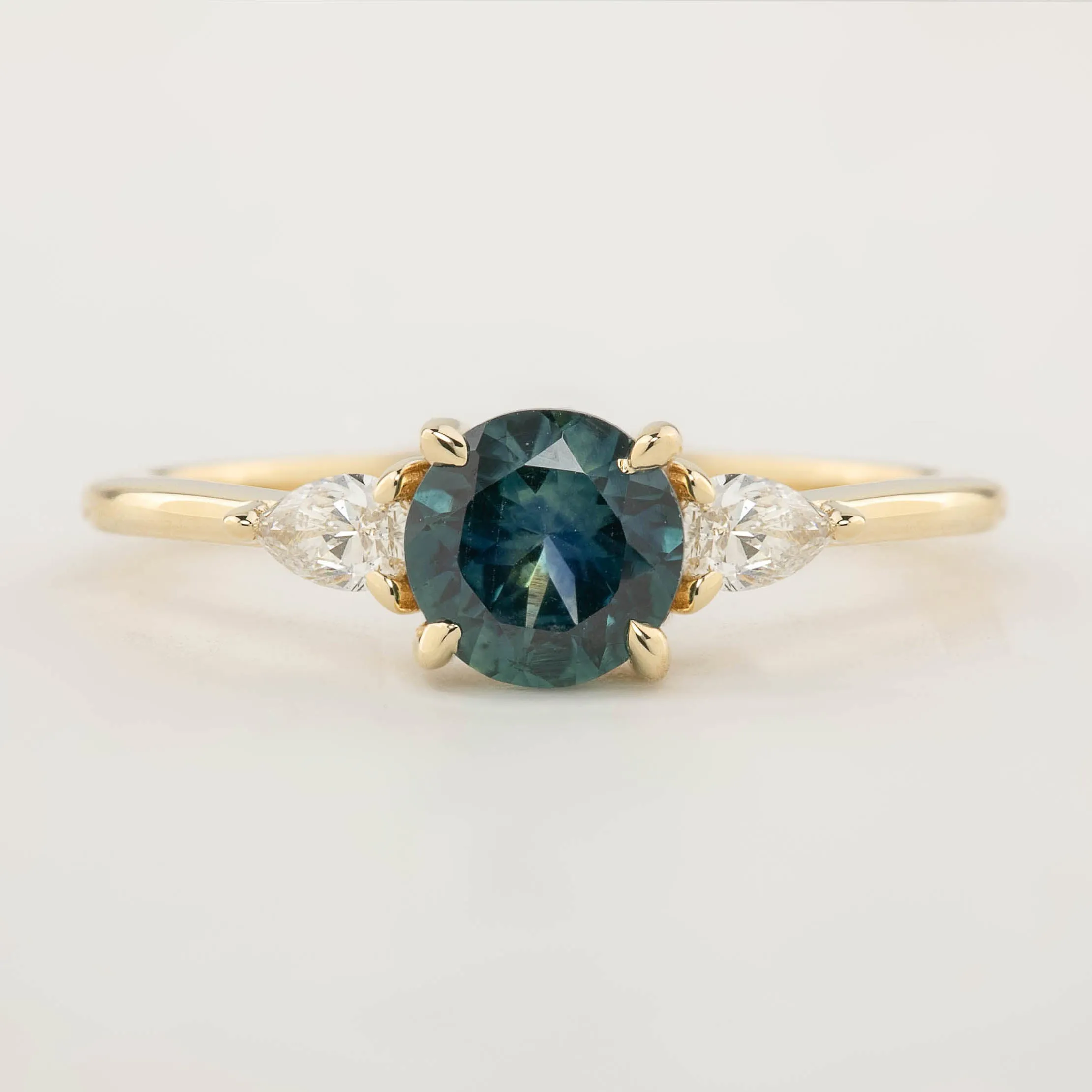 Olivia Ring - 1.01ct Peacock Green Montana Sapphire (One of a kind)