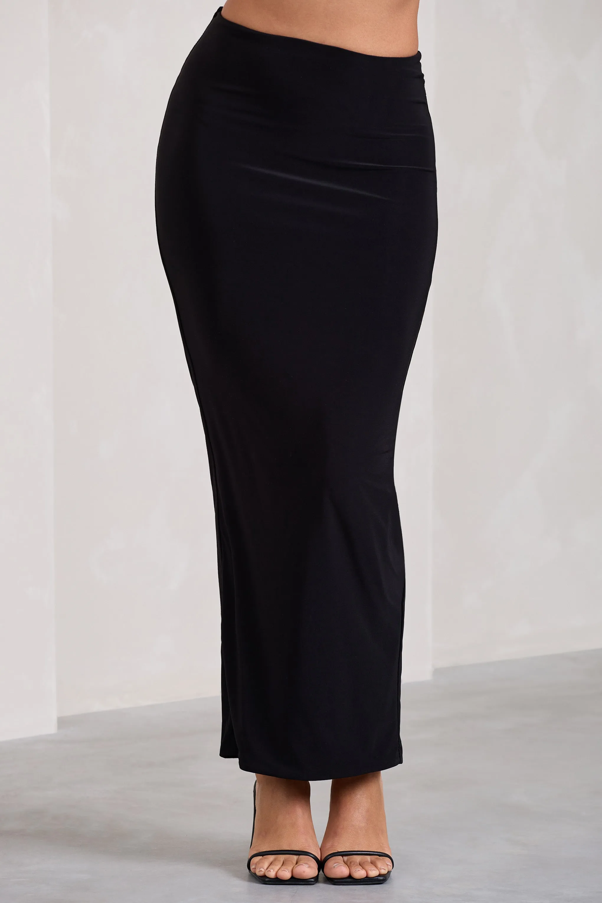 Onna | Black Bodycon Pencil Maxi Skirt