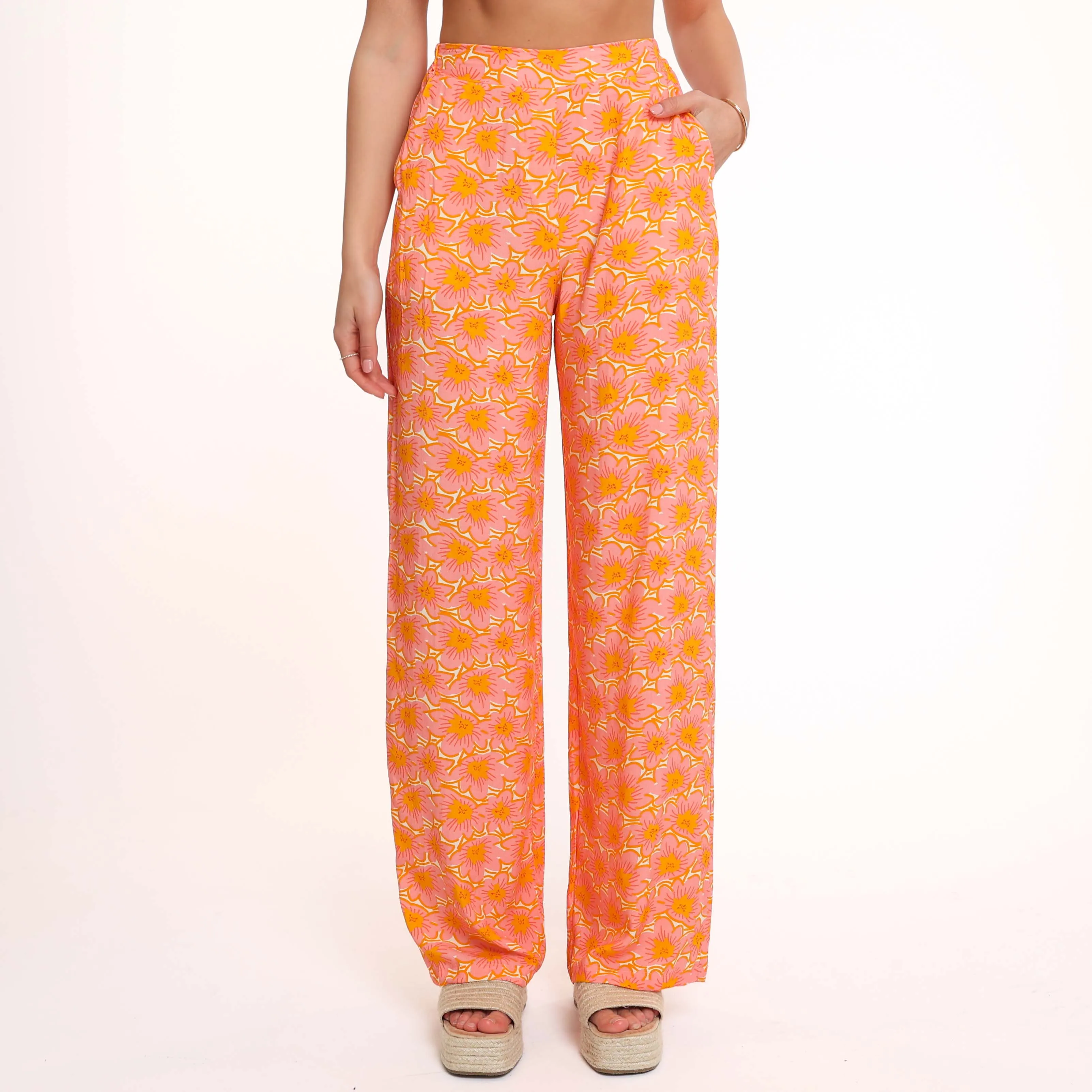 Oranje Lange Print - Broek