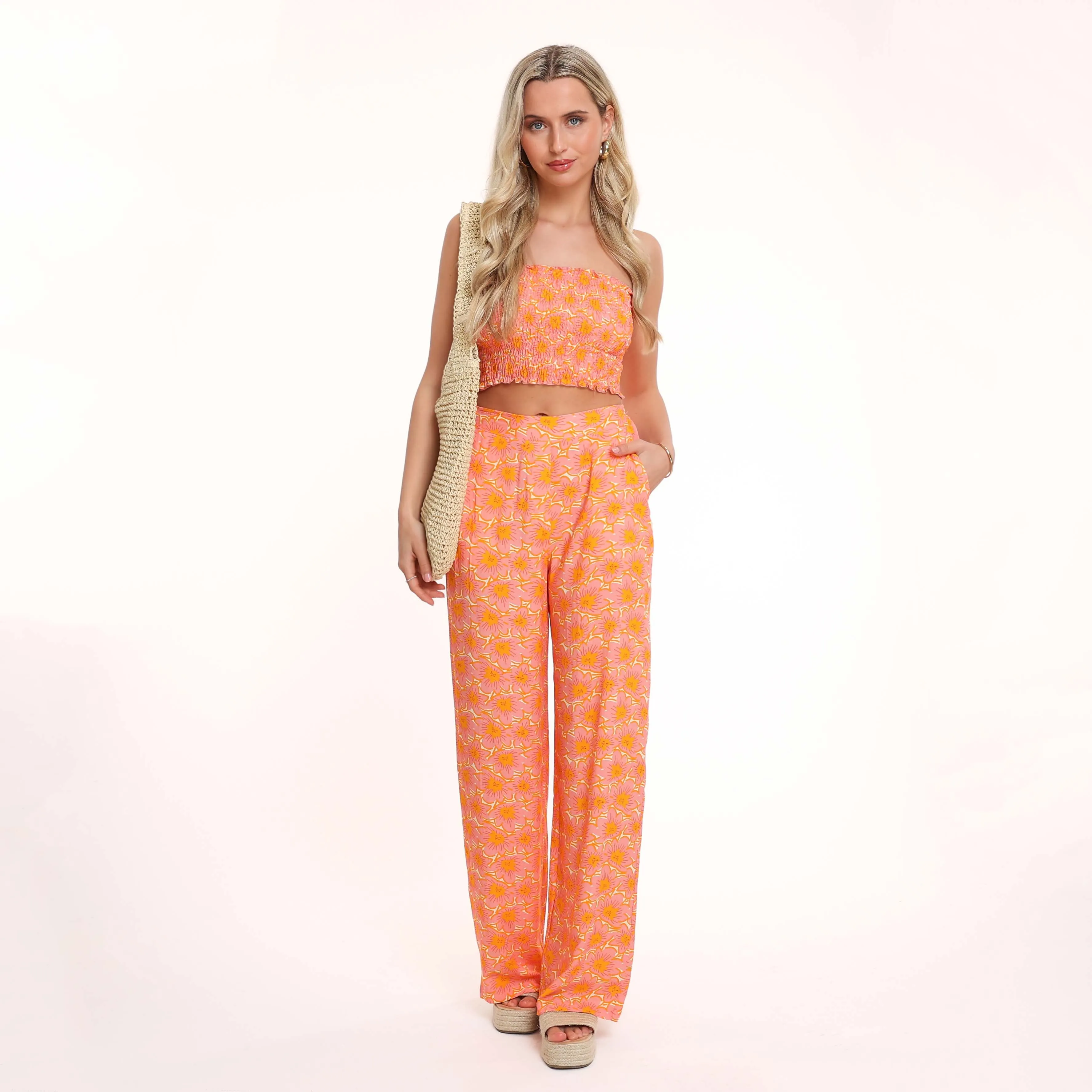 Oranje Lange Print - Broek