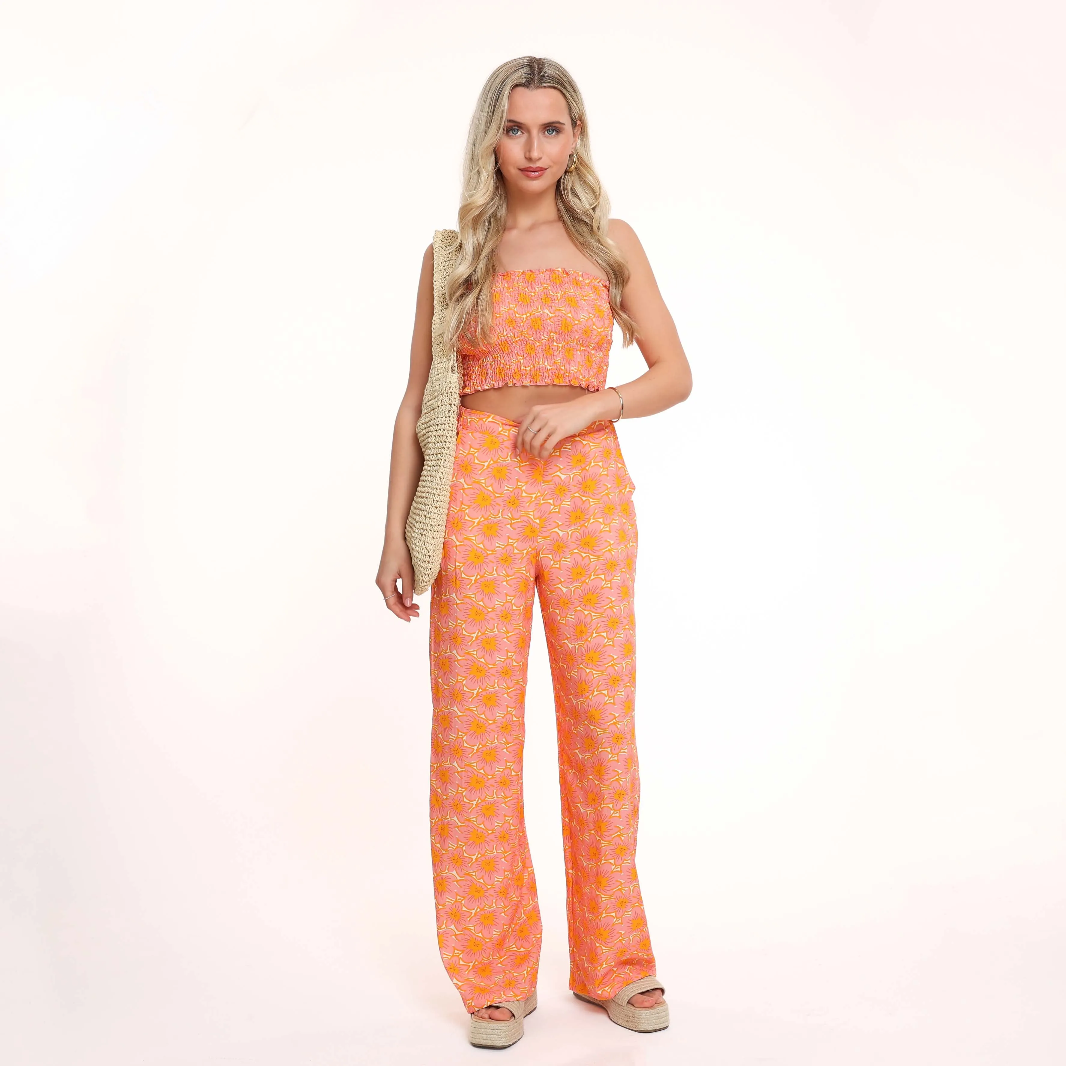 Oranje Lange Print - Broek