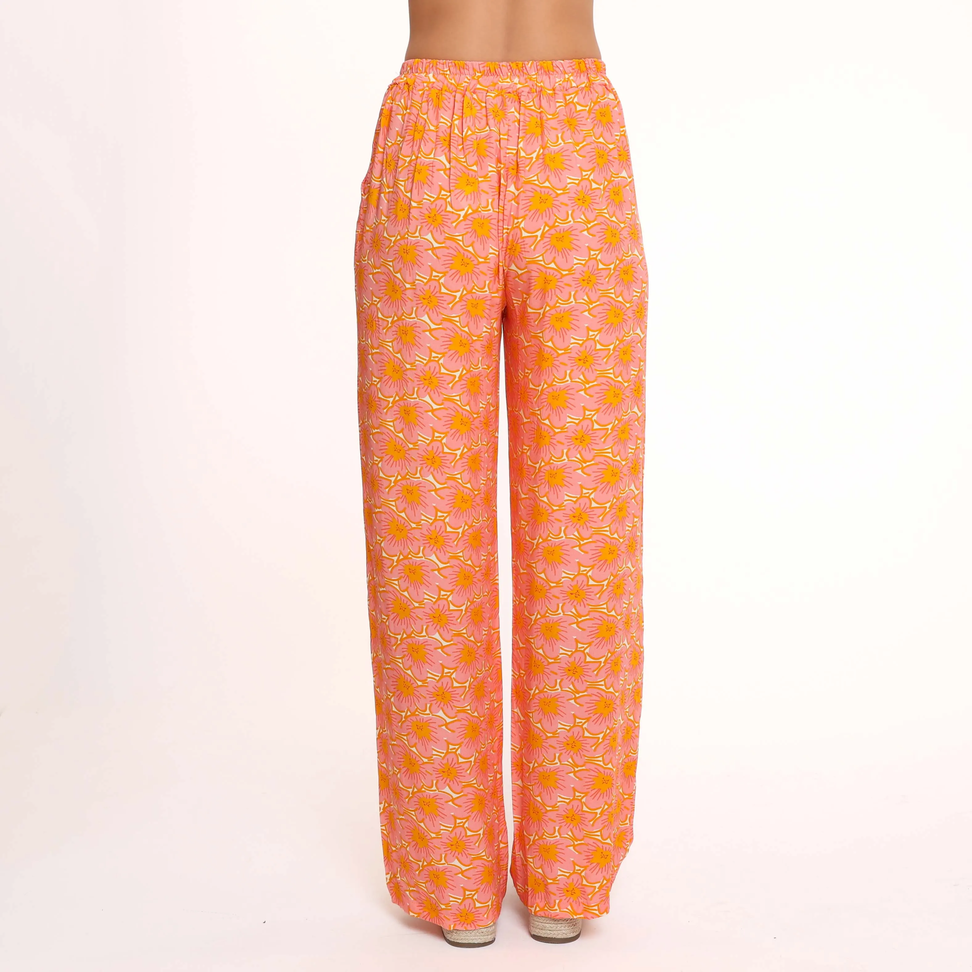 Oranje Lange Print - Broek