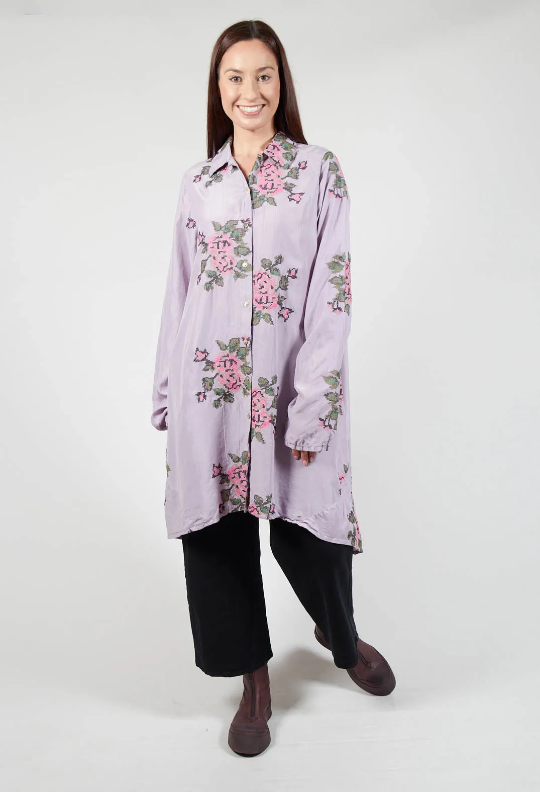 Origihell Shirt Dress in Yard Purple