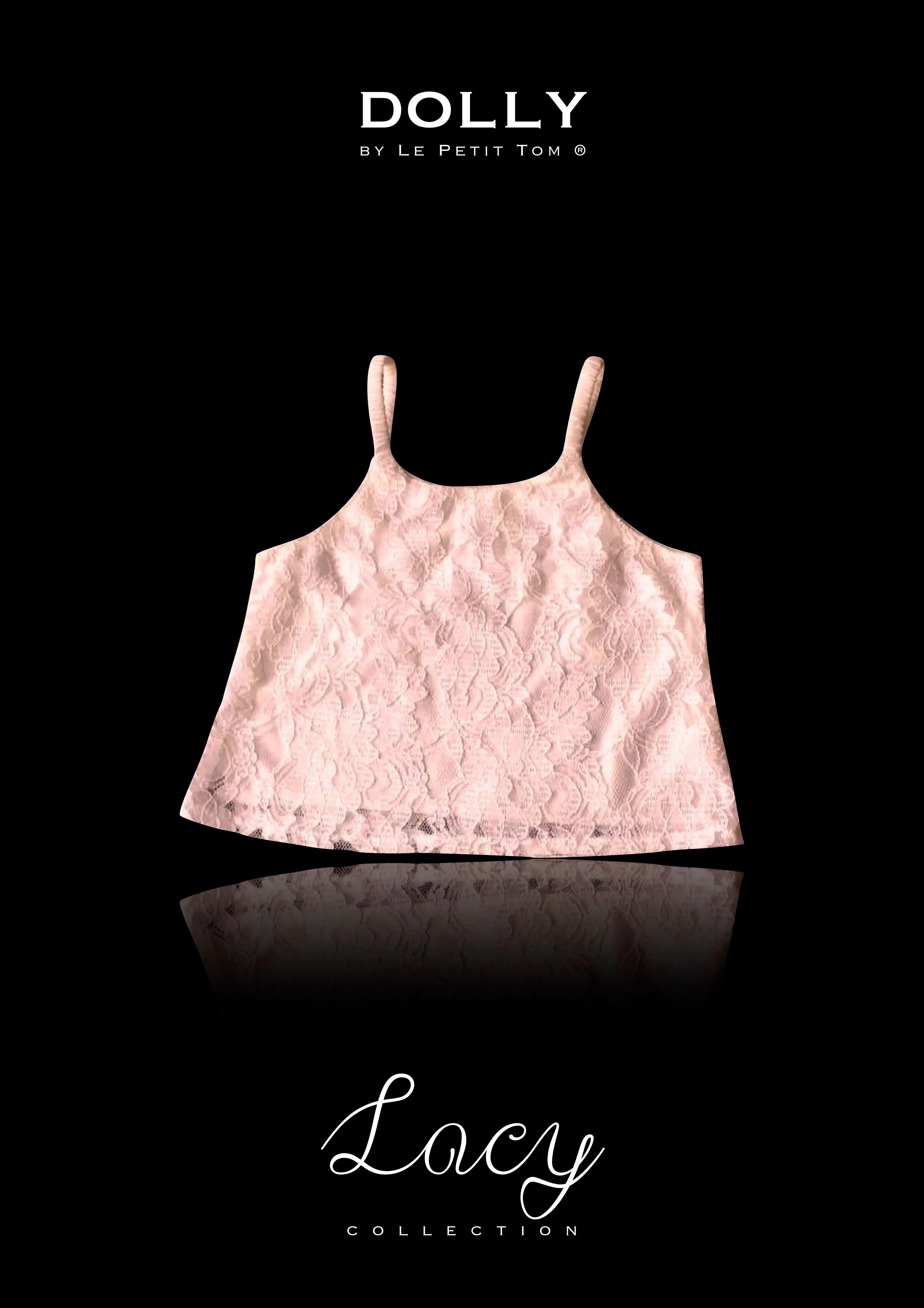 [OUTLET] DOLLY by Le Petit Tom  LACY SPAGHETTI TOP pink