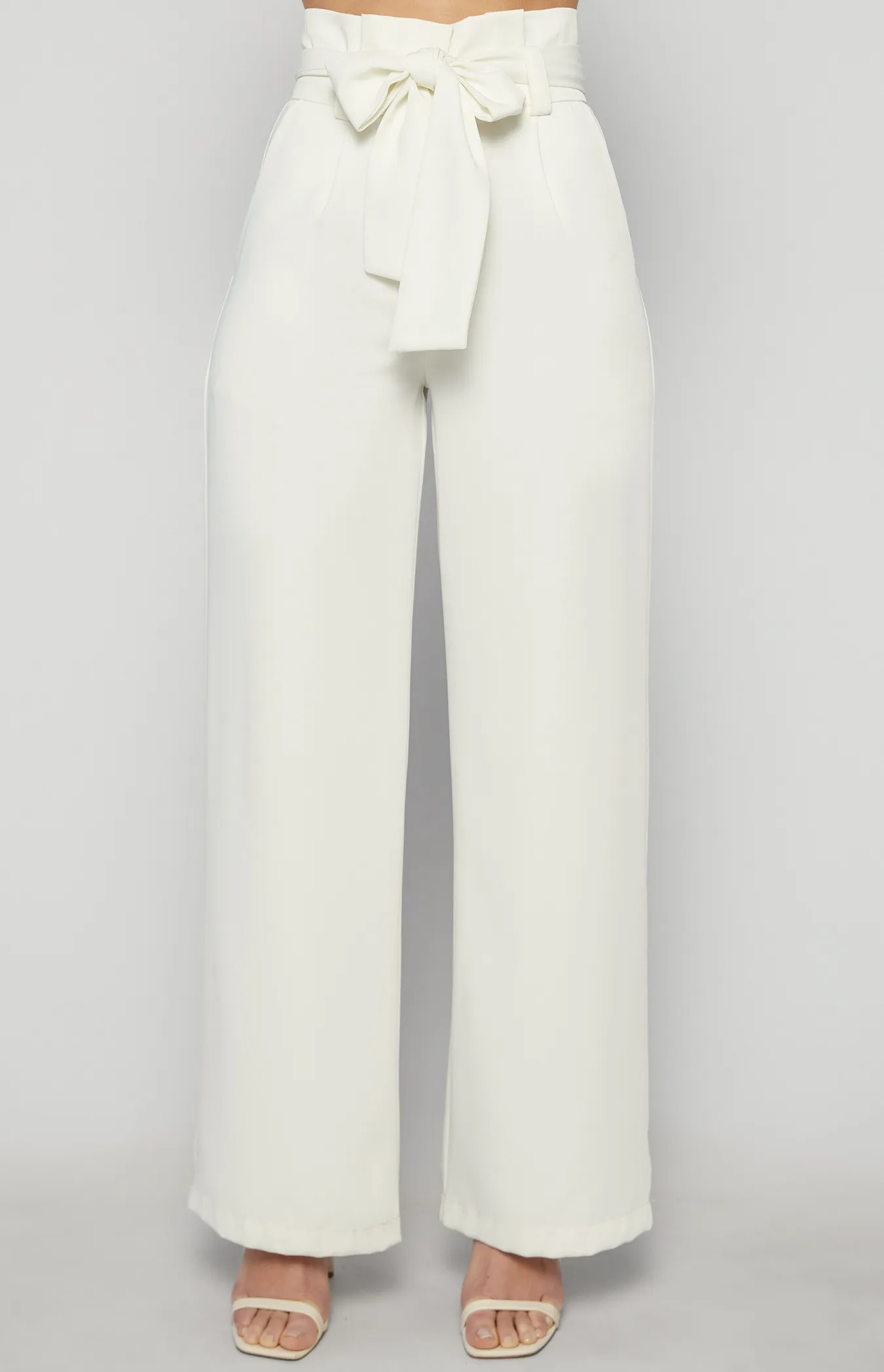 Paper Bag Waist Wide Leg Pants (SPA328B)