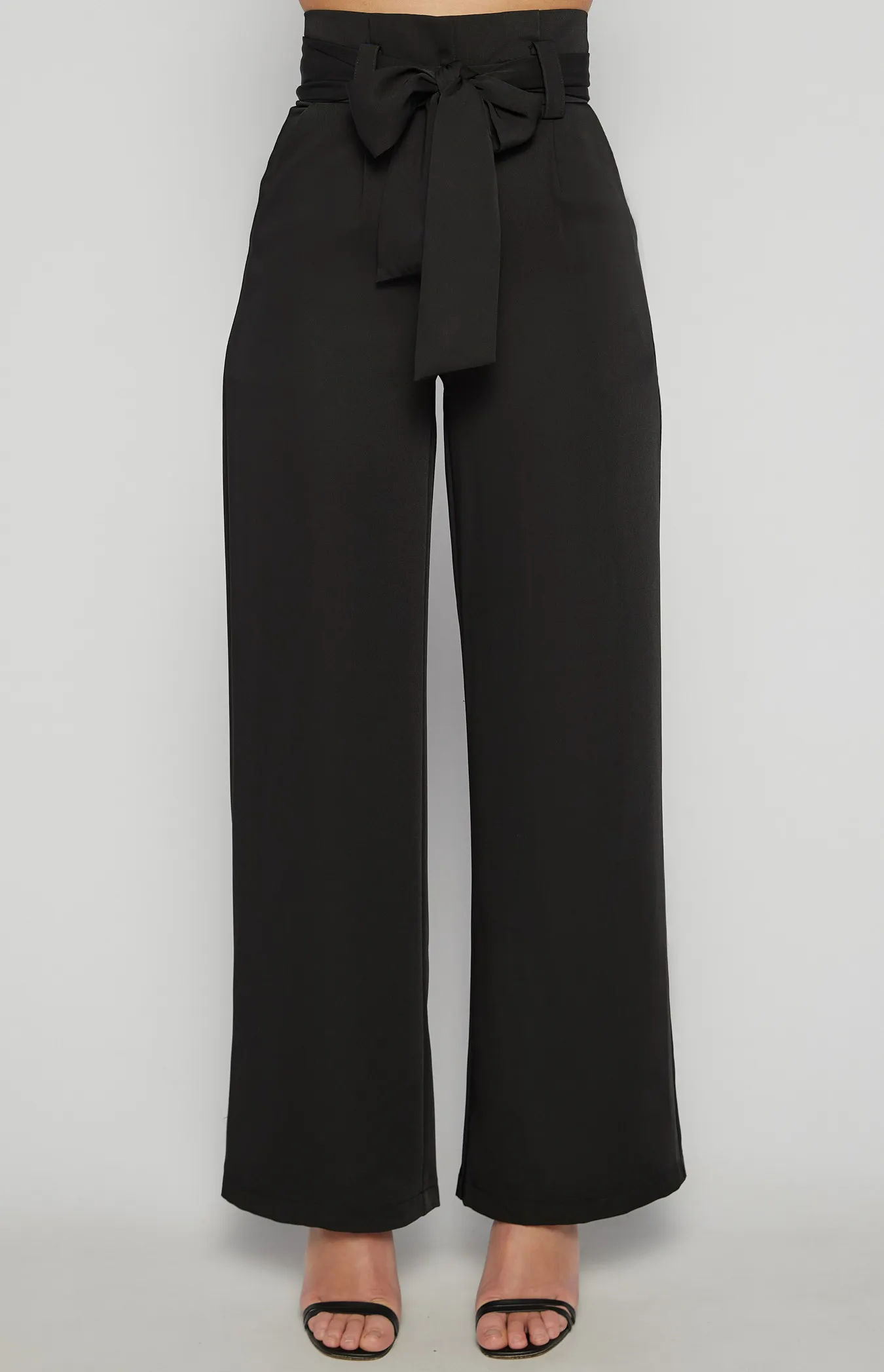 Paper Bag Waist Wide Leg Pants (SPA328B)