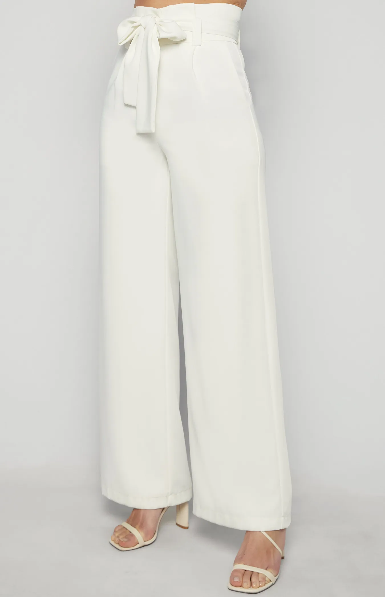 Paper Bag Waist Wide Leg Pants (SPA328B)