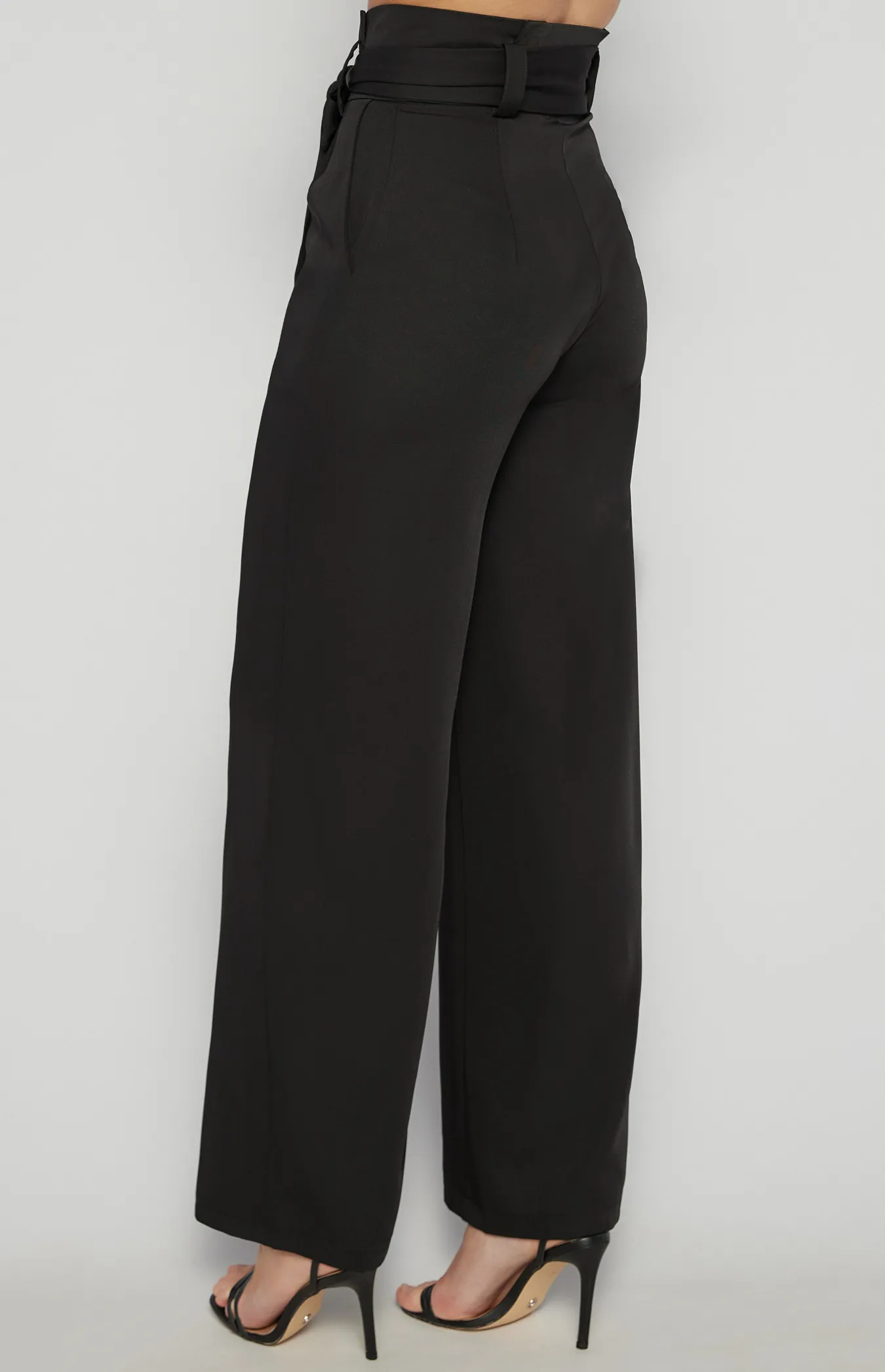 Paper Bag Waist Wide Leg Pants (SPA328B)