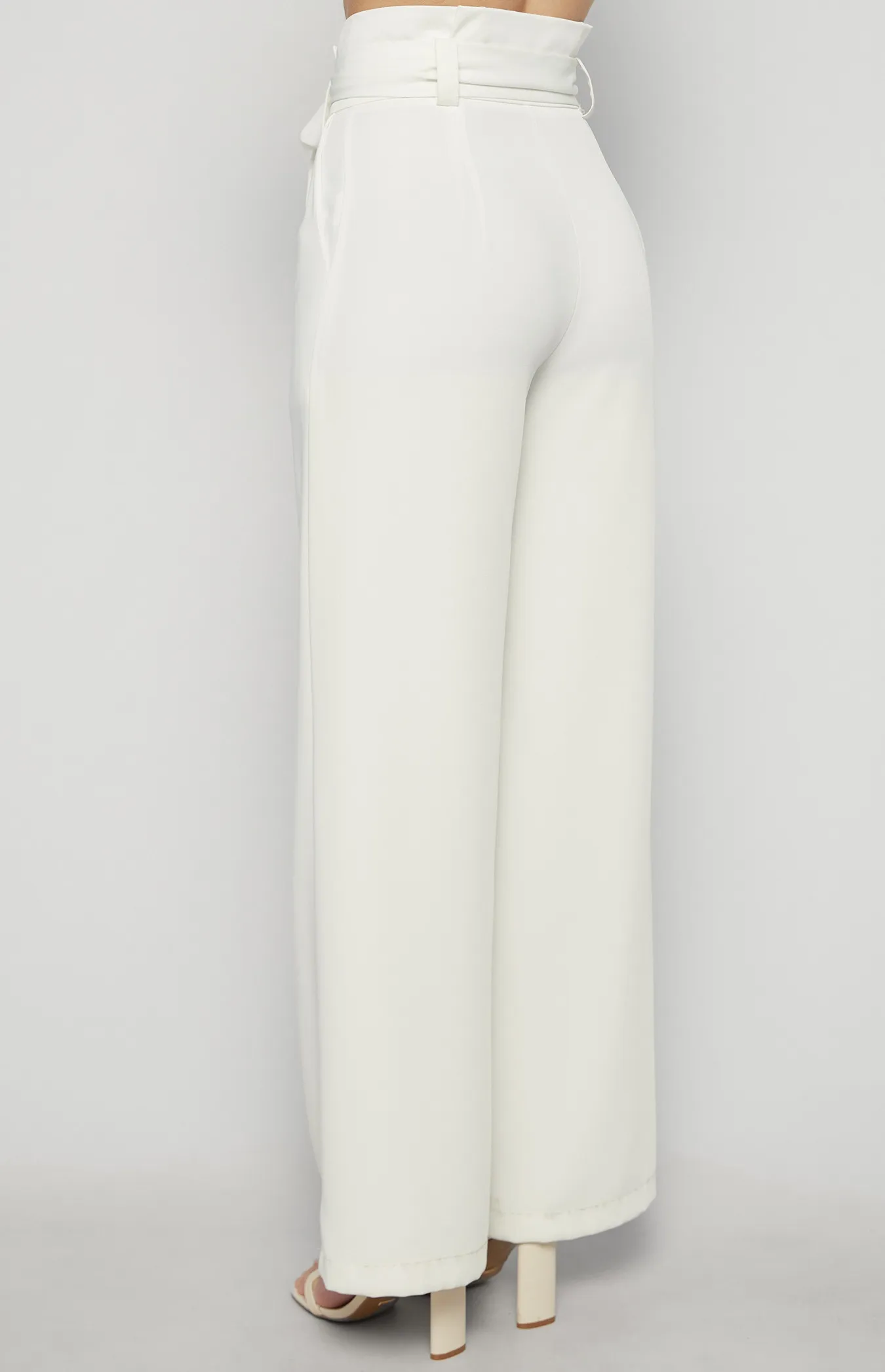 Paper Bag Waist Wide Leg Pants (SPA328B)