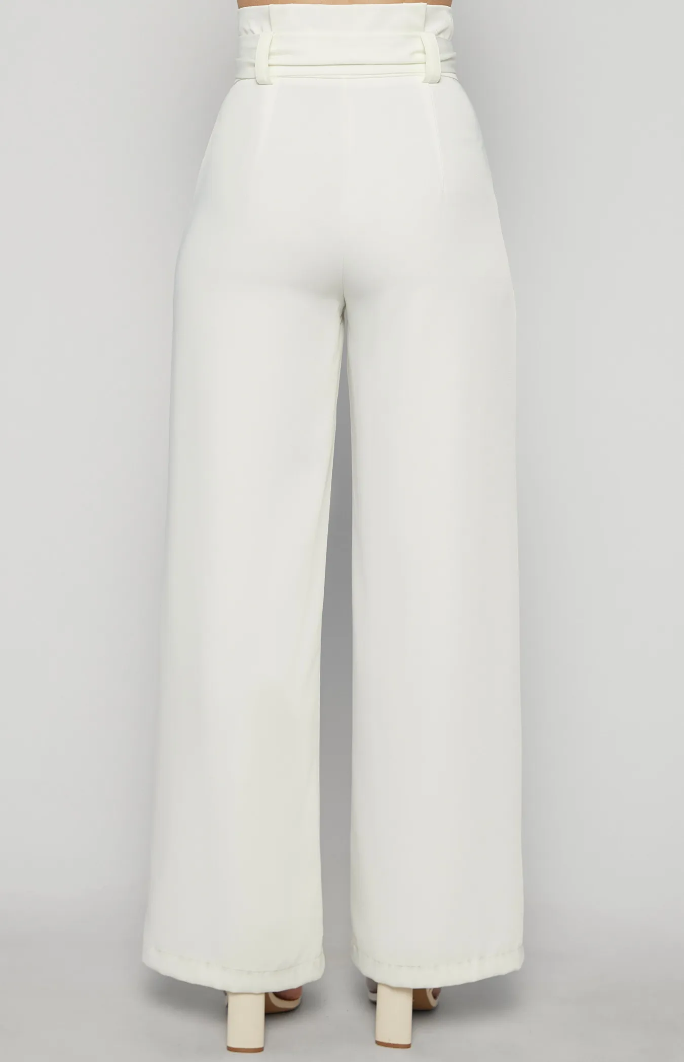 Paper Bag Waist Wide Leg Pants (SPA328B)