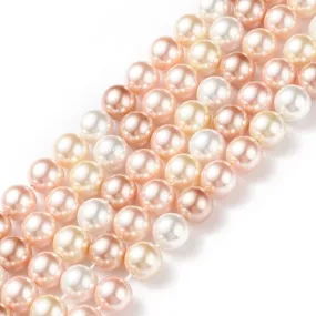 Pearl Beads, Shell Pearl Beads, Grade A, Round, Peach Mix, 8mm