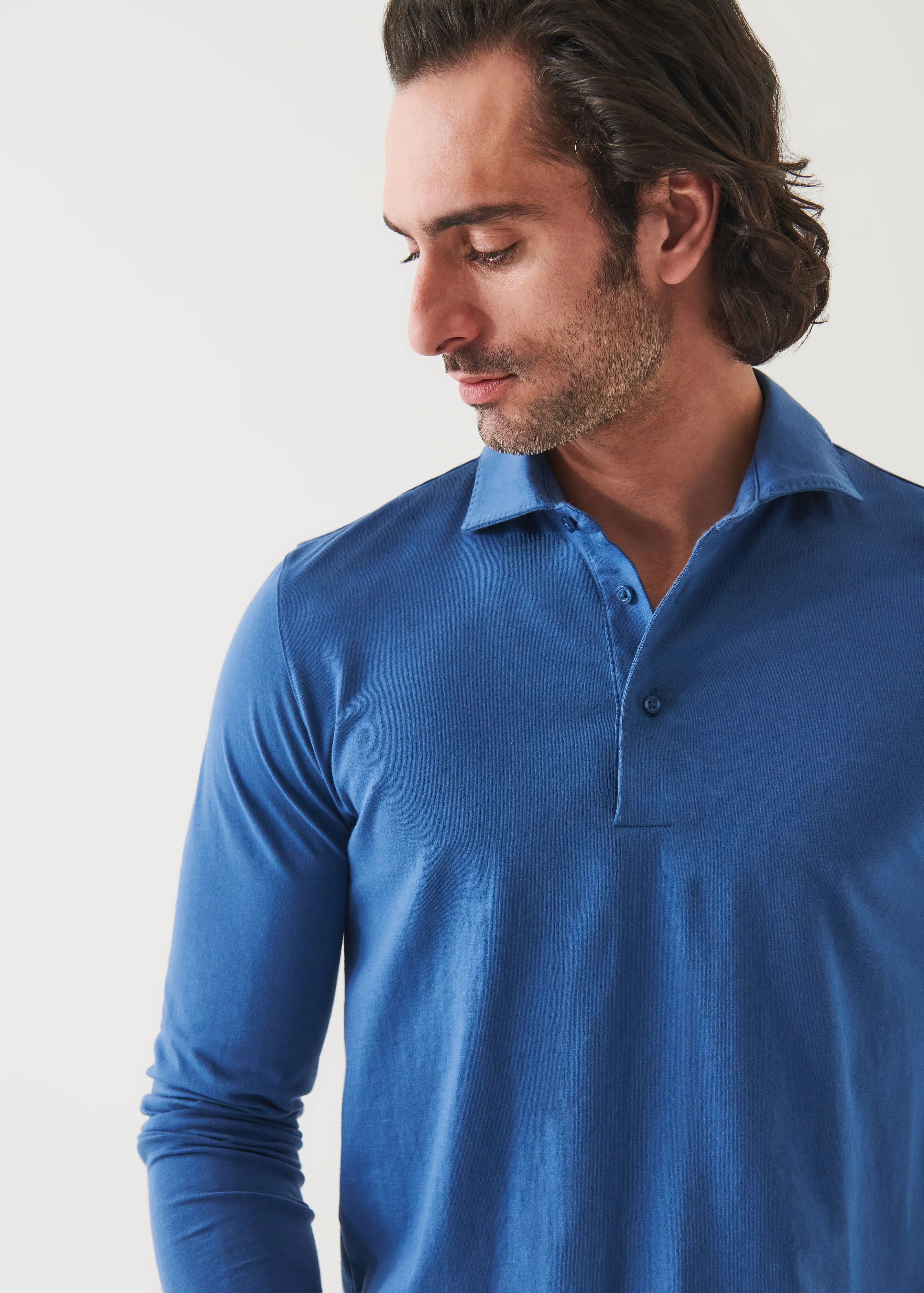 PIMA COTTON STRETCH LONG SLEEVE POLO