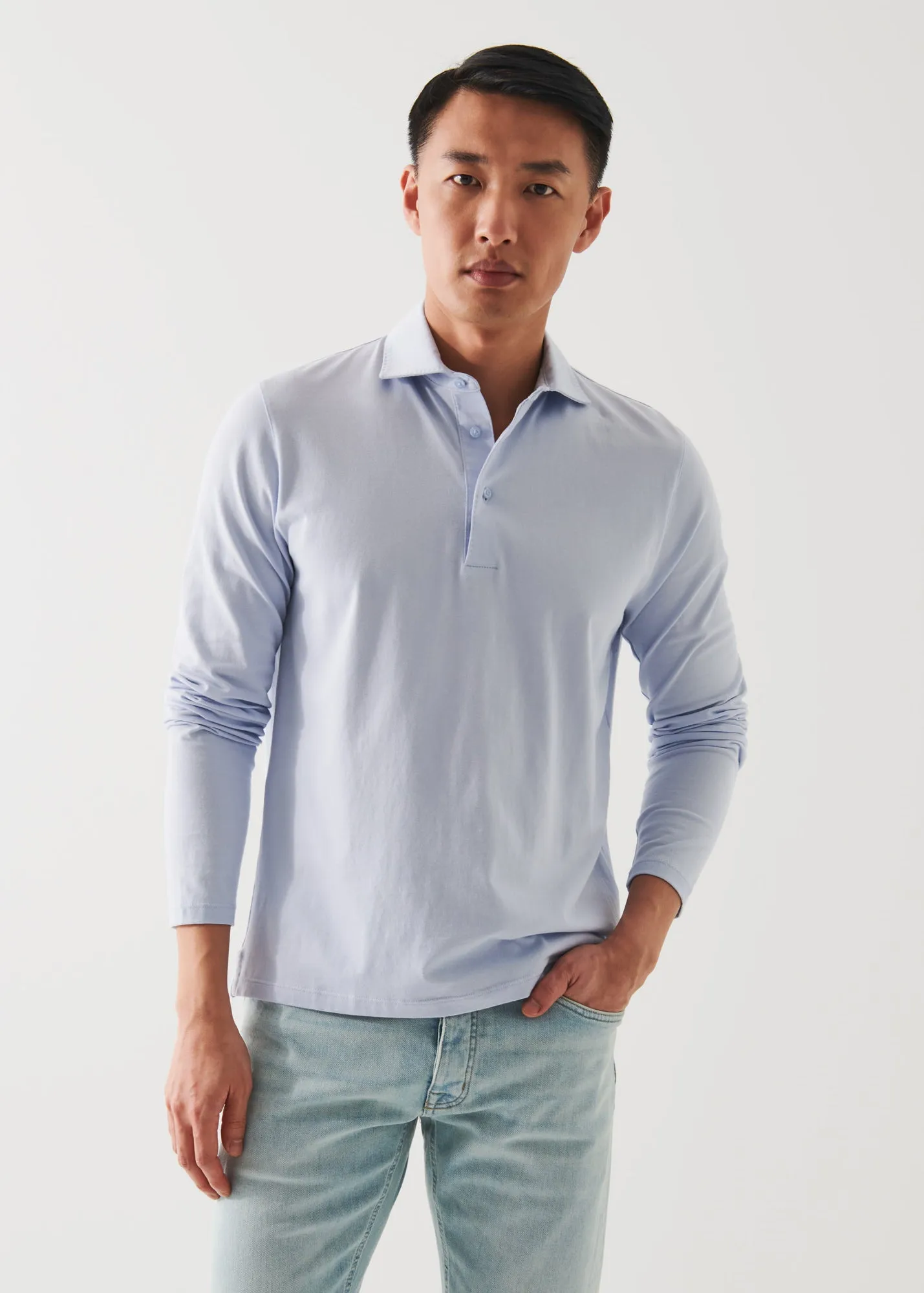 PIMA COTTON STRETCH LONG SLEEVE POLO