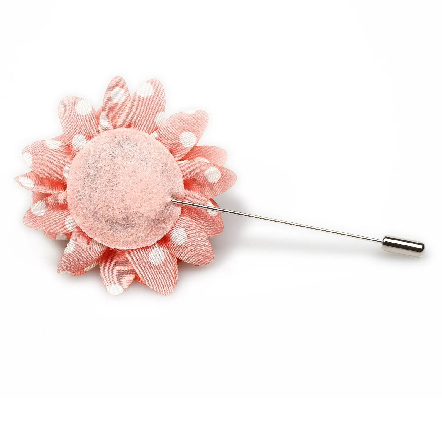 Pink Polka Dot Lapel Flowers