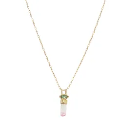 Pink Tourmaline Pencil Necklace