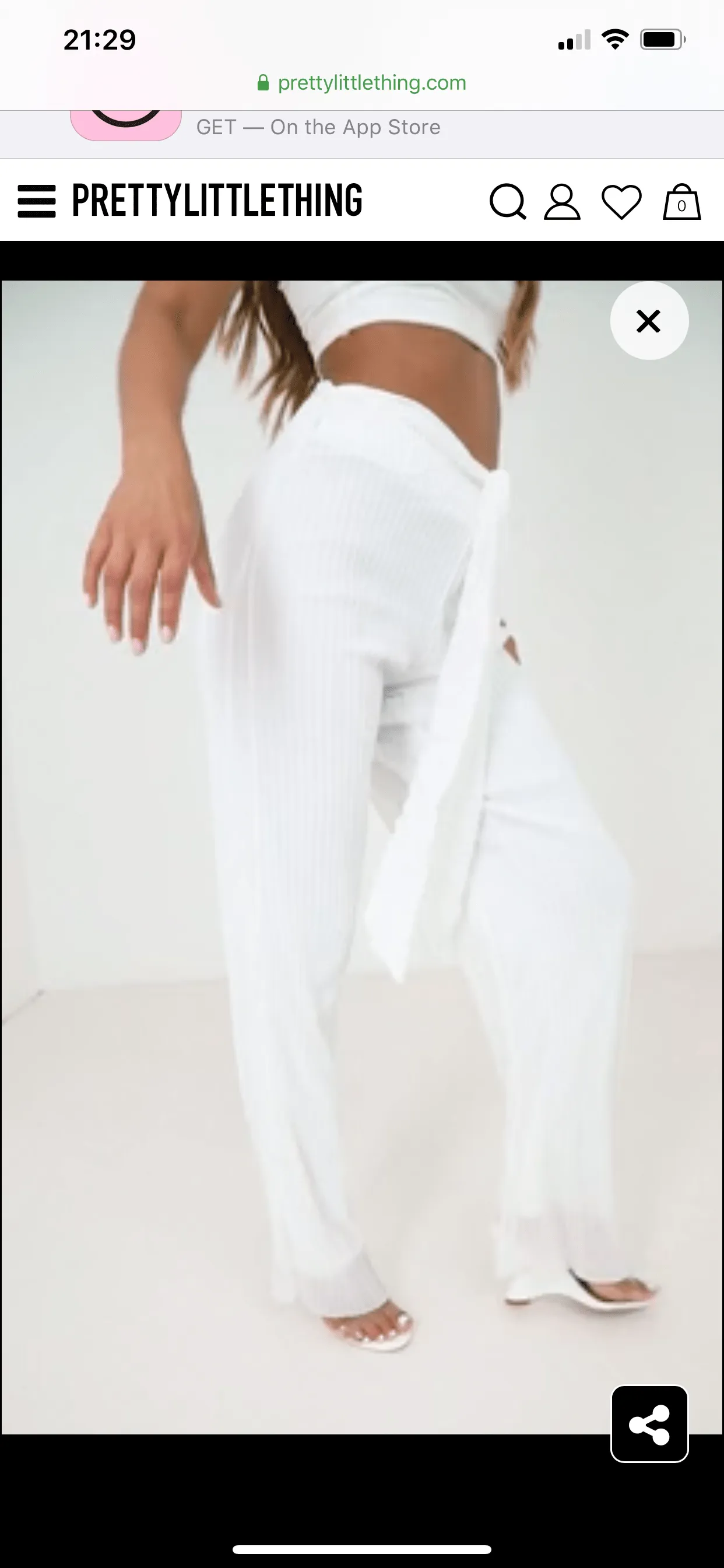 PLT White Tie Waist Pleated Chiffon Wide Leg Trouser