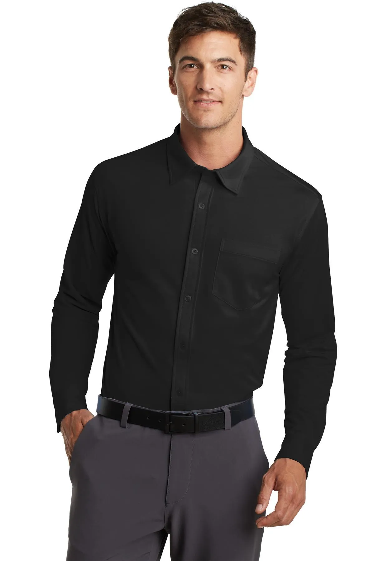 Port Authority Dimension Knit Dress Shirt K570 Black