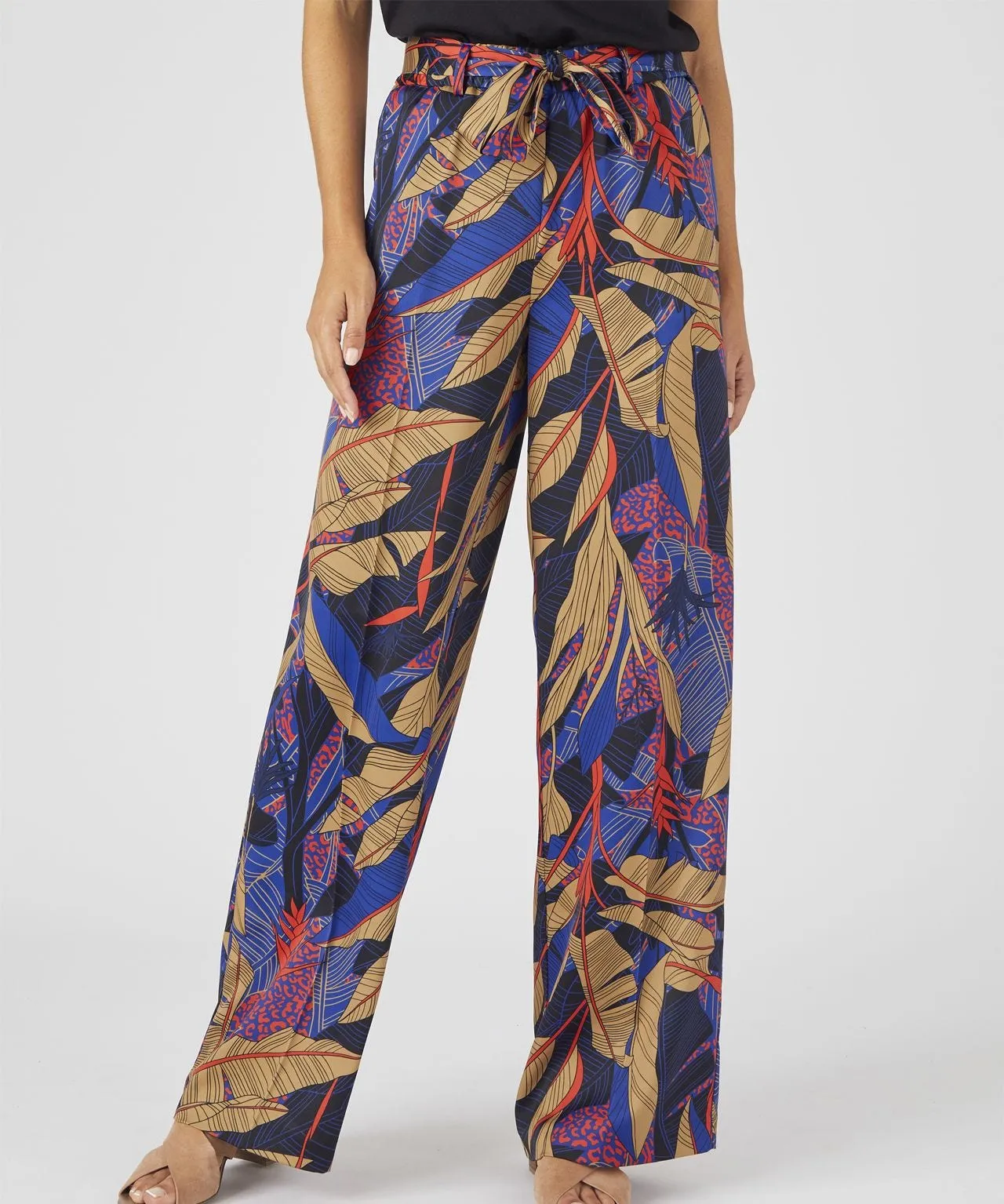 Printed Wide-leg Trousers