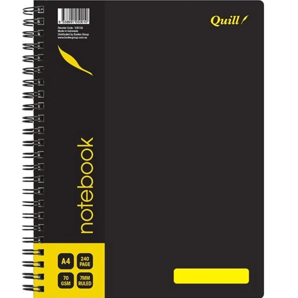 Quill Q595A Note Book Spiralbound 70gsm 240 Page A4 5 Pack