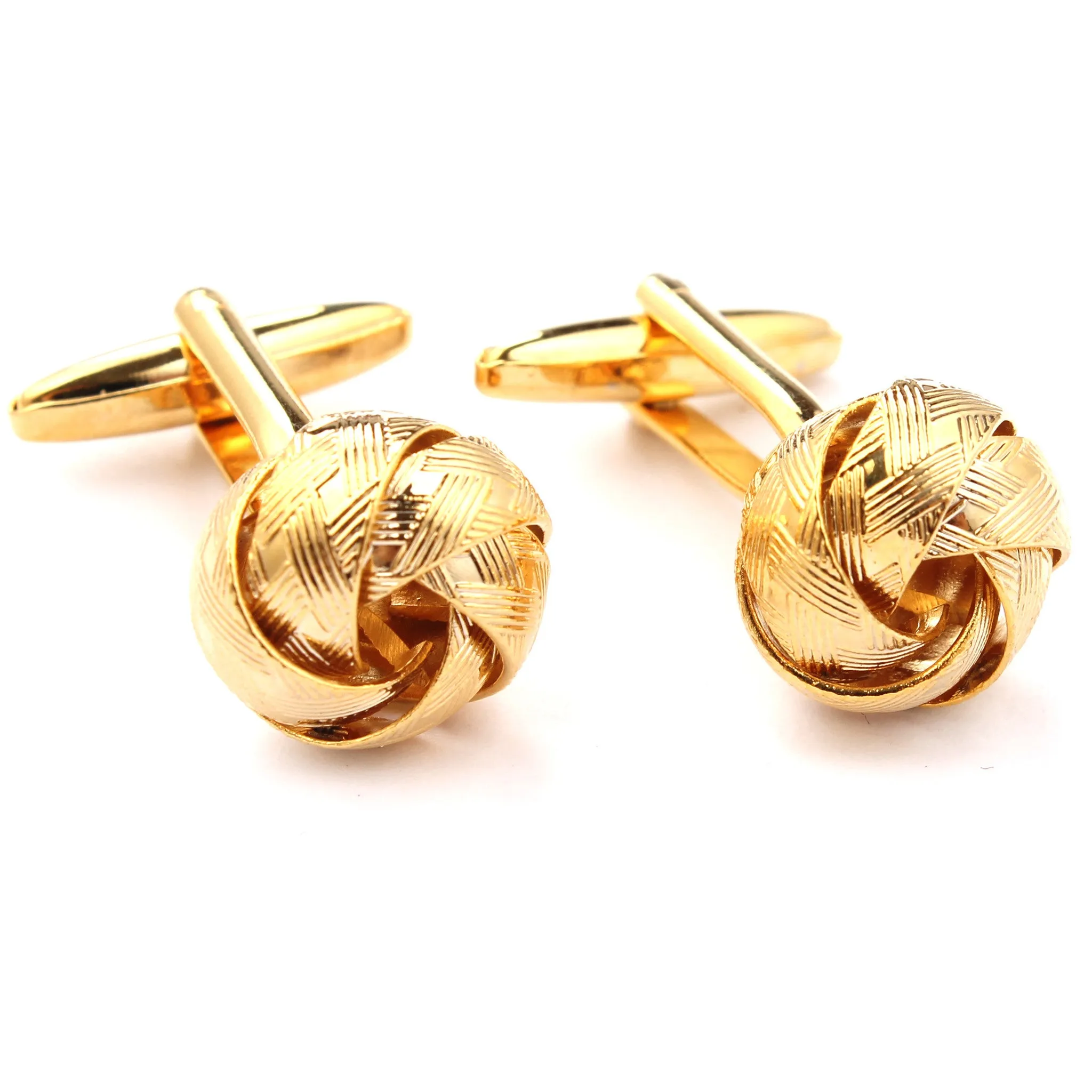 Ribbon Sphere Gold Cufflinks