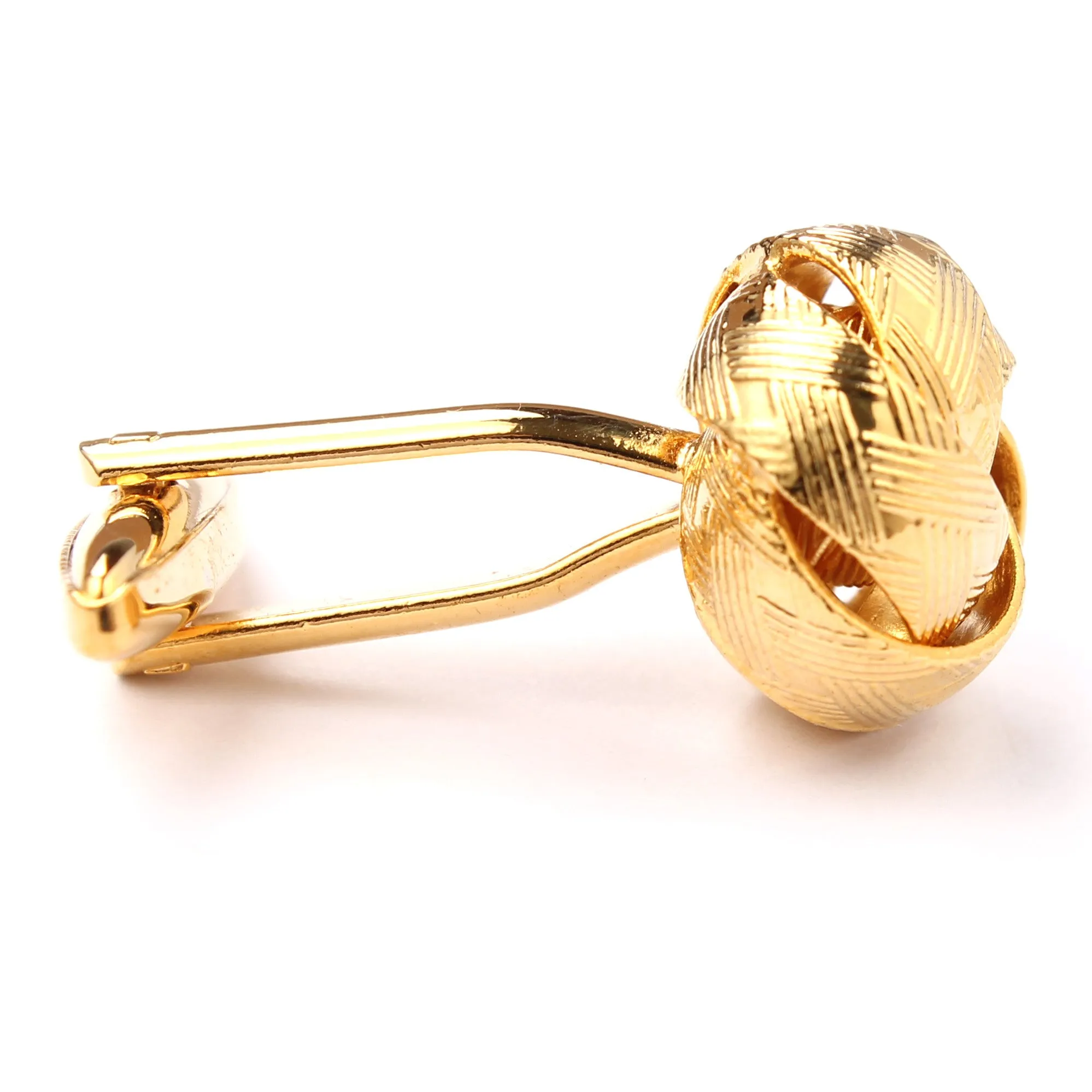 Ribbon Sphere Gold Cufflinks