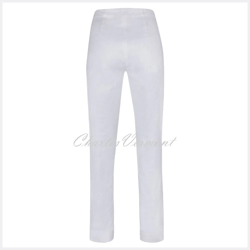 Robell Marie Full Length Trouser 51593-54167-10 (White Jacquard)