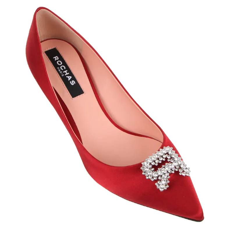 Rochas Pump 60 Satin, Cherry