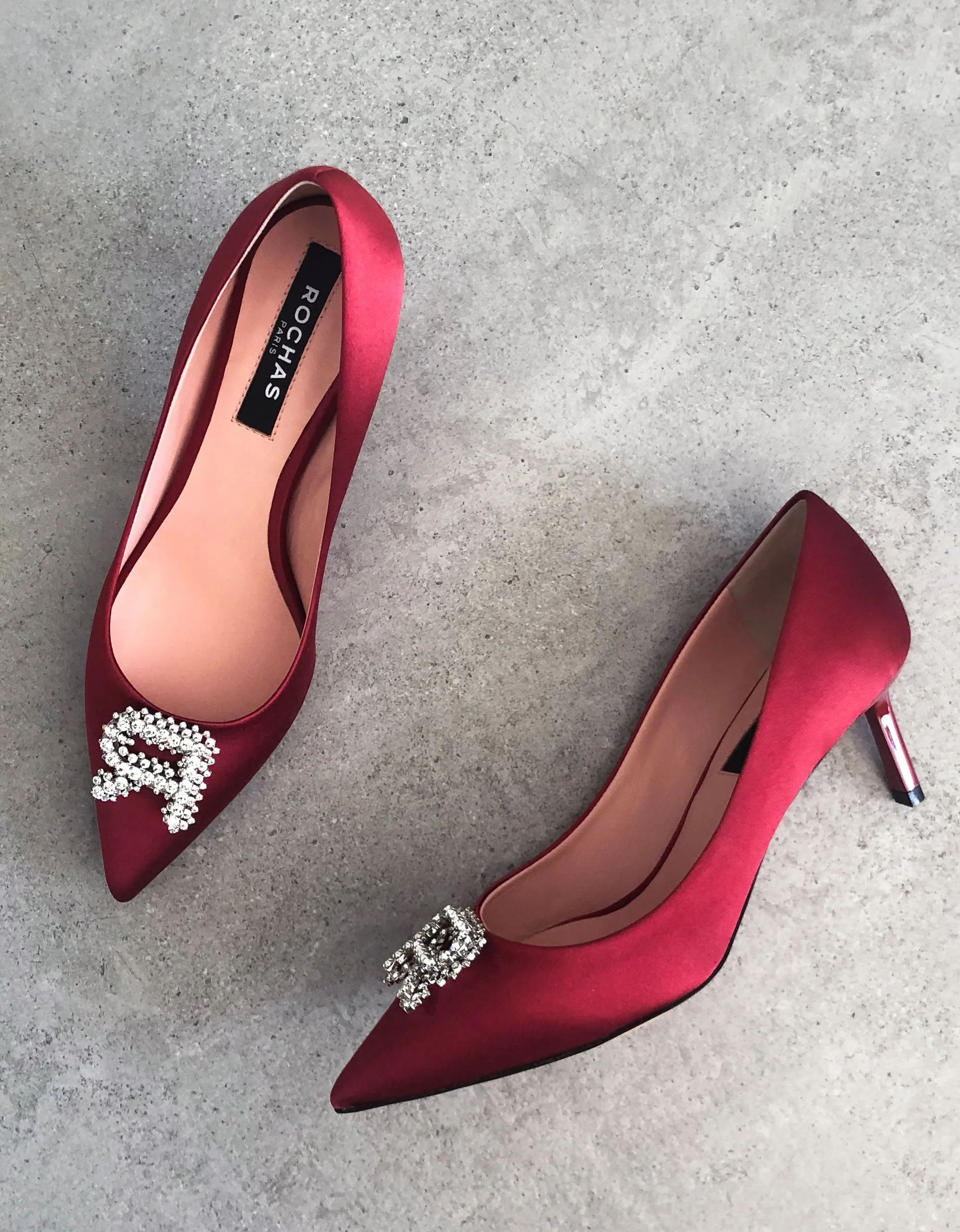 Rochas Pump 60 Satin, Cherry