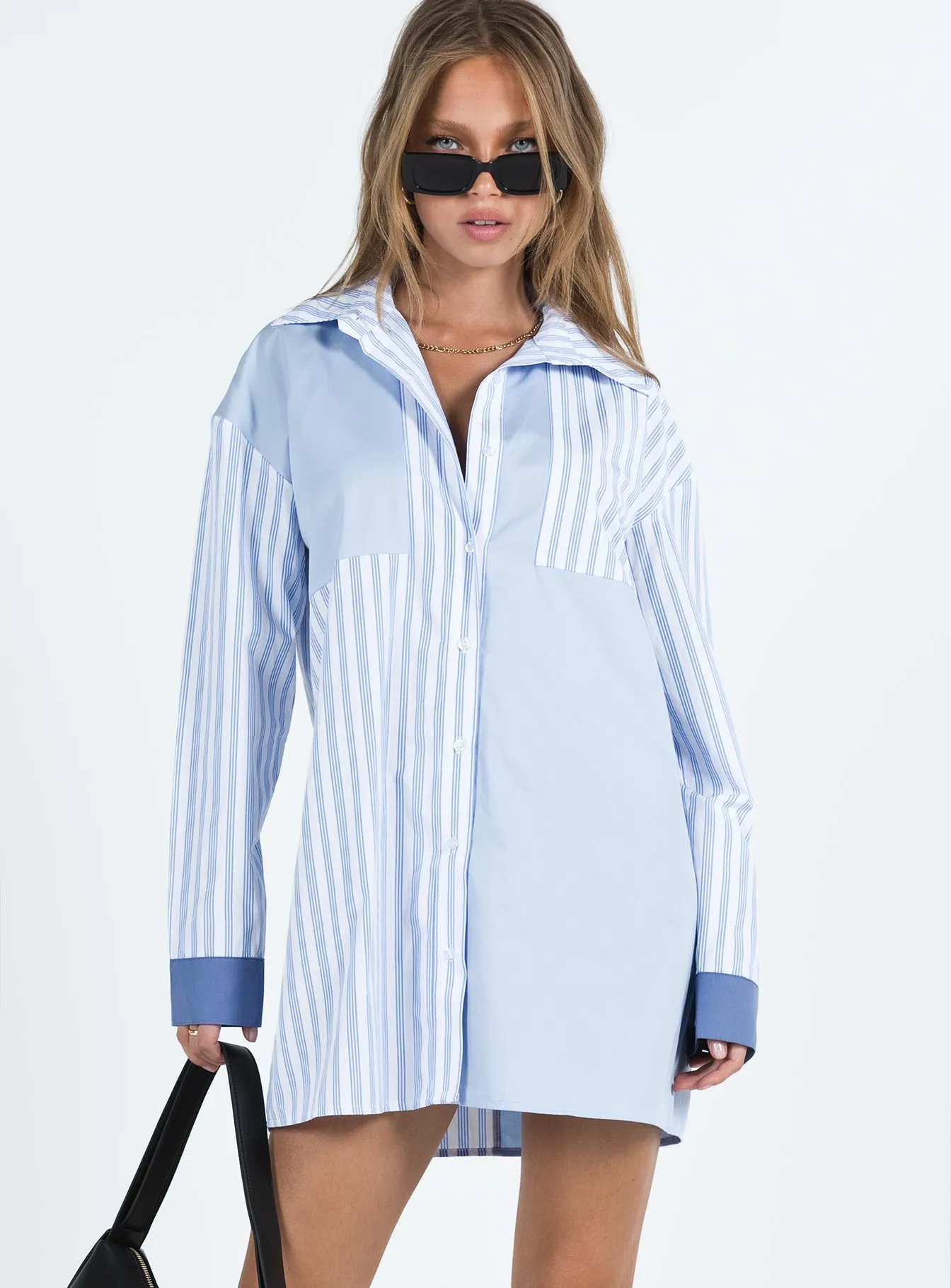 Rouni Shirt Dress White / Blue