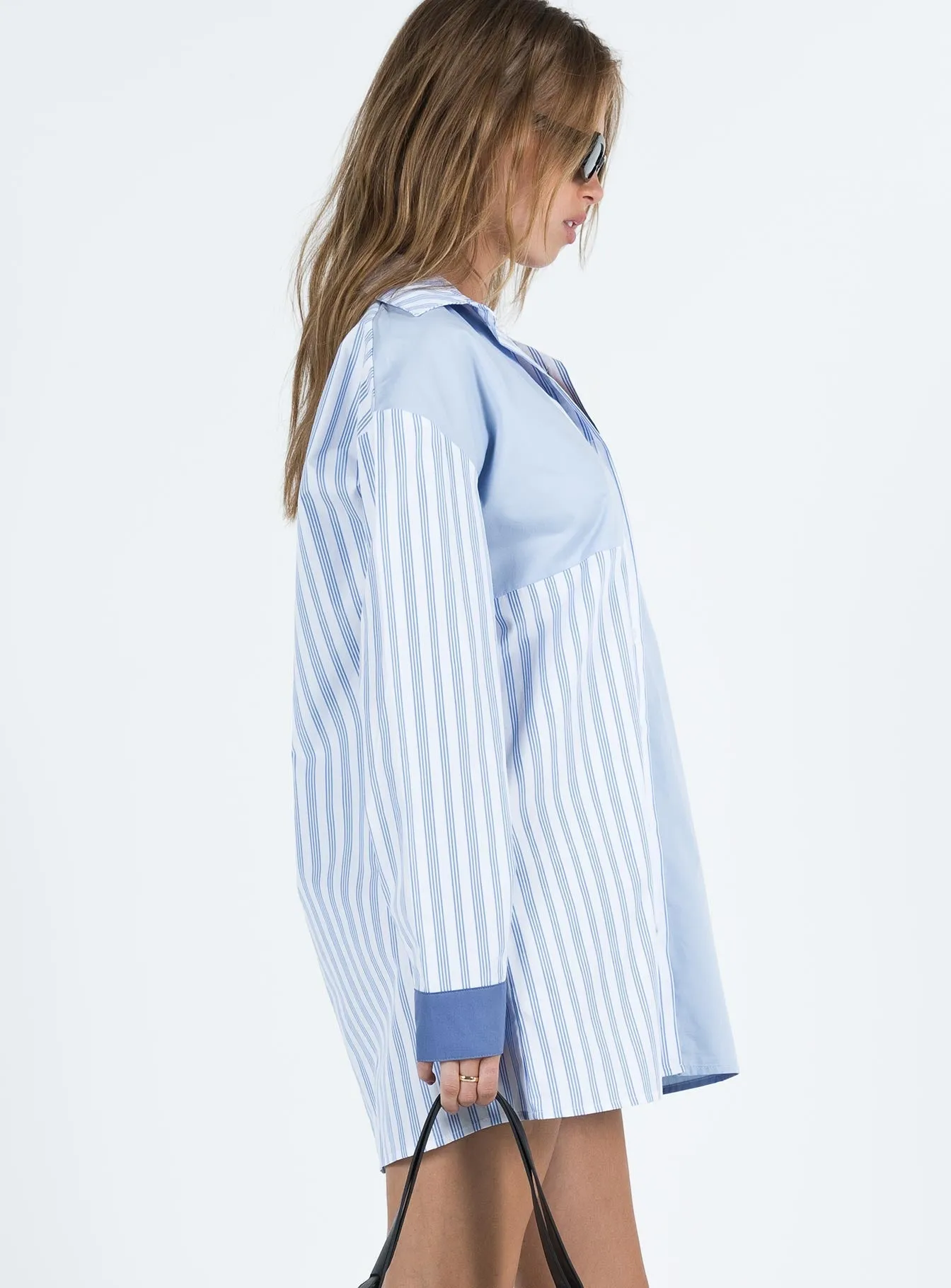 Rouni Shirt Dress White / Blue