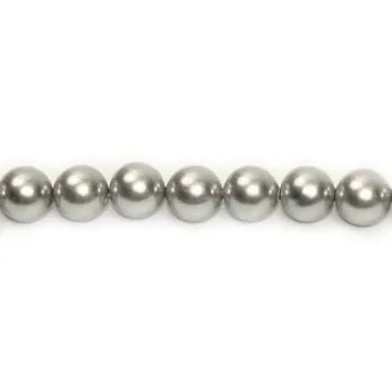 Shell Pearl Round Beads - Grey