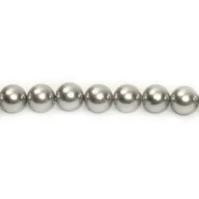 Shell Pearl Round Beads - Grey